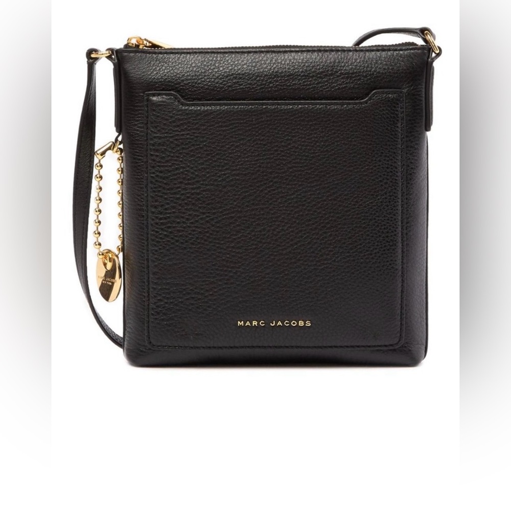 Marc Jacobs Black Tourist Crossbody Pebbled Leather Bag